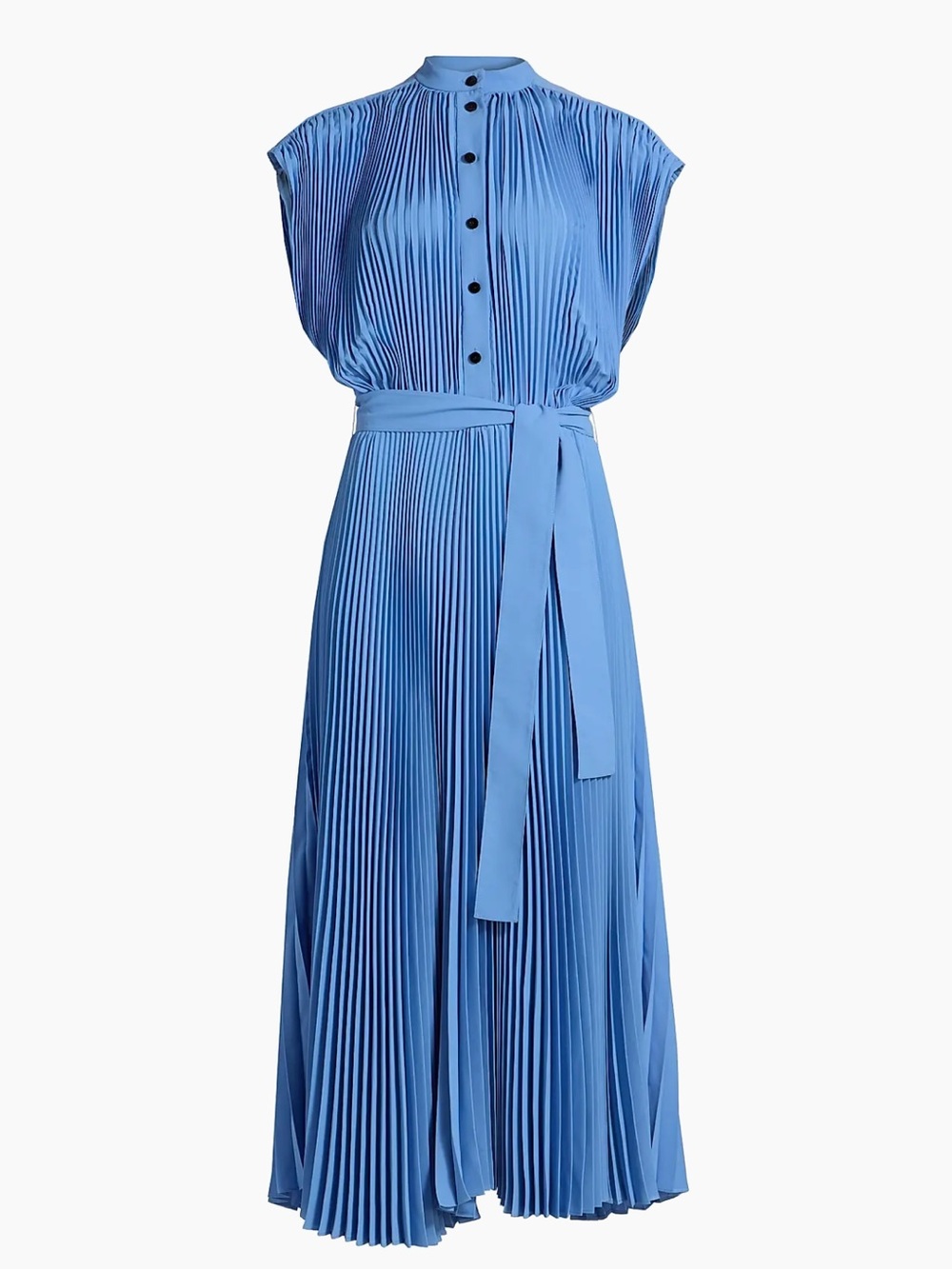 Proenza Schouler Farah Pleated Crepe Tie-Waist Midi-Dress